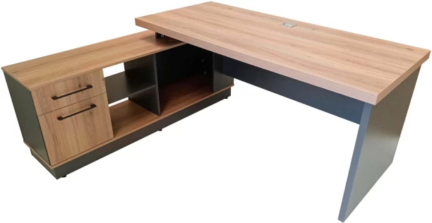 Flatpack Diy Brighton Corner Desk Left 180 Multipurpose Table – Sahara & Storm Grey