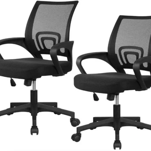 Rex M Pack of 2 Black Acc Mesh Back Office Chair with Adjustable Height Office Adjustable Arm Chair