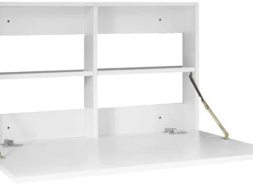 Home Concept Study Desk - small Wall Mounted Compact DIY Flat Pack Multipurpose Table – Brookhill Drawer & White)