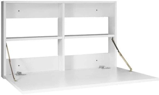 Home Concept Study Desk - small Wall Mounted Compact DIY Flat Pack Multipurpose Table – Brookhill Drawer & White)