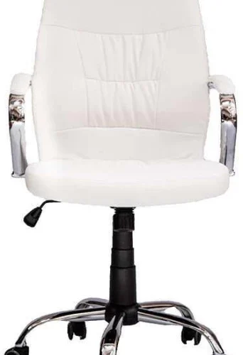 Amika Aurora Neo Bonded Leather Office Adjustable Arm Chair – White
