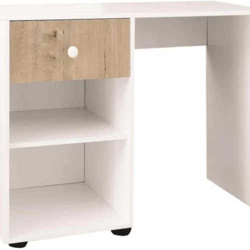 Home Concept Study Desk - small Multifunctional with Storage, DIY Flat Pack Office Table – Melawood Brookhill Grey & White