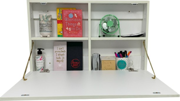 Home Concept Study Desk - small Wall Mounted Compact DIY Flat Pack Multipurpose Table – Brookhill Drawer & White) - Image 2