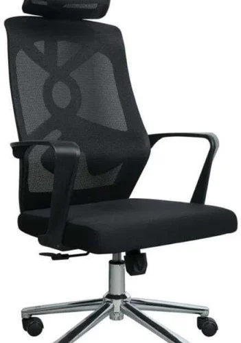 Rex M High Back Chair Revolving Chair Office Chair Director Chair Mesh Office Executive Office Adjustable Arm Chair – Black
