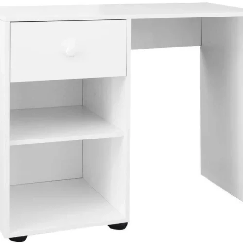 Home Concept Study Desk - small Compact with Drawer, DIY Flat Pack Office Table – Brookhill Drawer & White