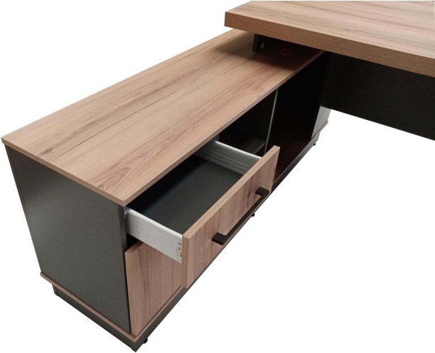Flatpack Diy Brighton Corner Desk Left 180 Multipurpose Table – Sahara & Storm Grey - Image 6