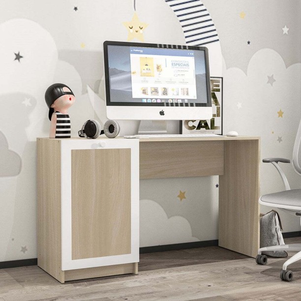 Clickfurniture Comic Desk Office Table – White - Image 2