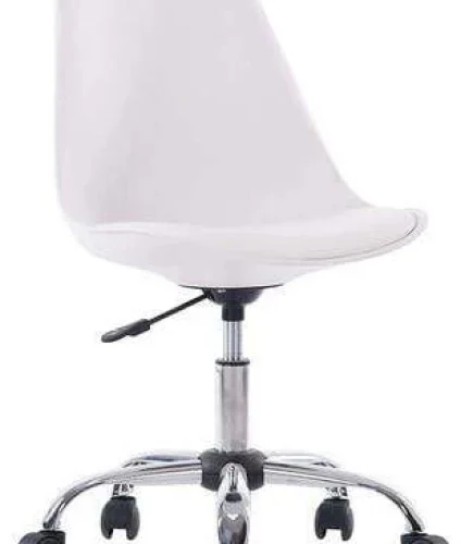 Rex M A305W - White Padded seat with Wheels Adjustable, Swivel Office chair Office Adjustable Arm Chair – NA