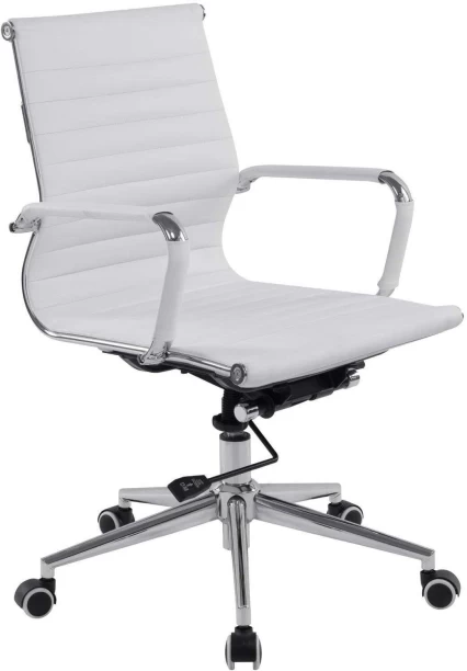GOF Furniture Furniture - Roomit Office Chair, White Office Adjustable Arm Chair – NA