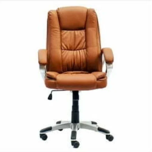 Executive Leather Office Chair - Brown Office Adjustable Arm Chair – NA