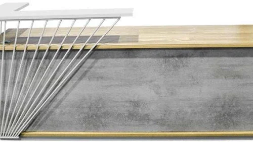 GOF Furniture LS-QT669 Office Table – Grey, Brown