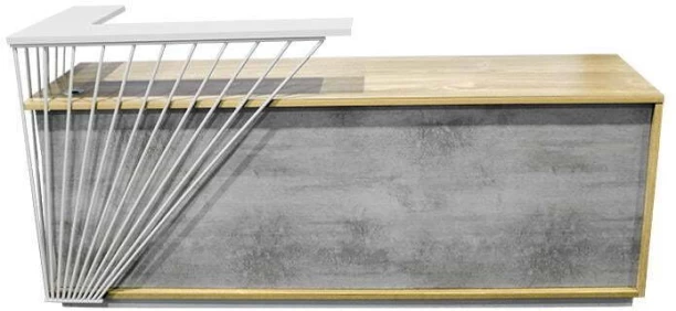 GOF Furniture LS-QT669 Office Table – Grey, Brown