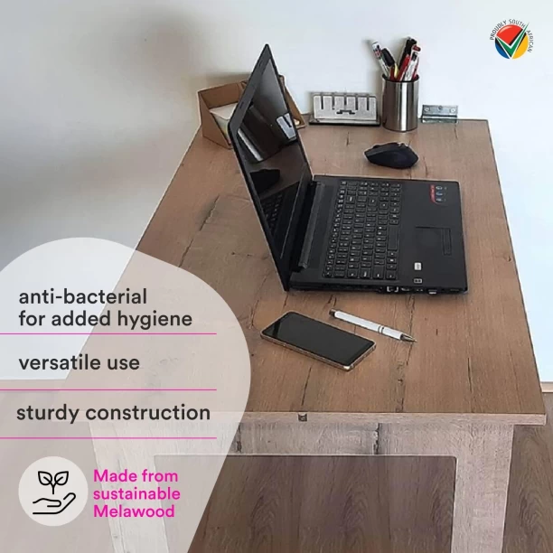 SpaceSave Fold Up Desk & Mirror Multipurpose Table – Beige - Image 2