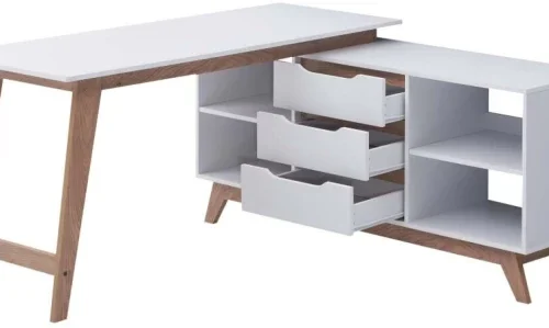 Everfurn Lunar Office Table – White