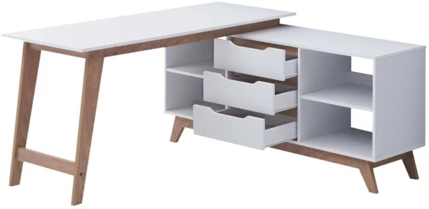 Everfurn Lunar Office Table – White