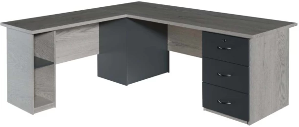 Warwick L-Shape Office Table – Grey - Image 2
