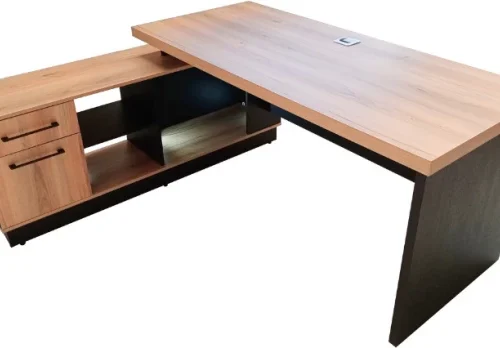 Flatpack DIY Brighton Corner Desk Left 200 Office Table – Sahara & Storm Grey