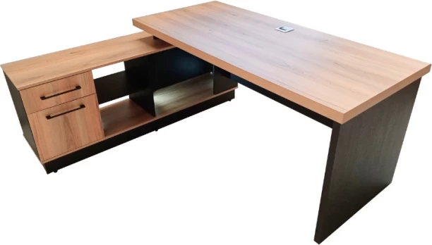 Flatpack DIY Brighton Corner Desk Left 200 Office Table – Sahara & Storm Grey