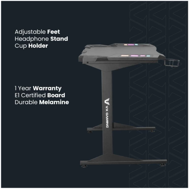 Volkano Fortress Gaming Desk – Black - Image 3