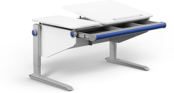 Moll Ergonomic Desk With Drawer Multipurpose Table – White, Grey - Image 3