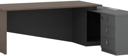 Everfurn L-Shape Conference Table – Brown