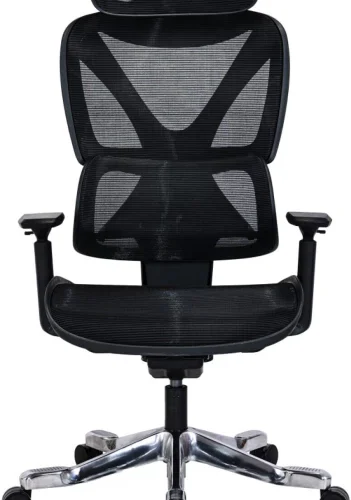 Koga Ergo H/Back Chair Human Exec Boost Office Adjustable Arm Chair – Black