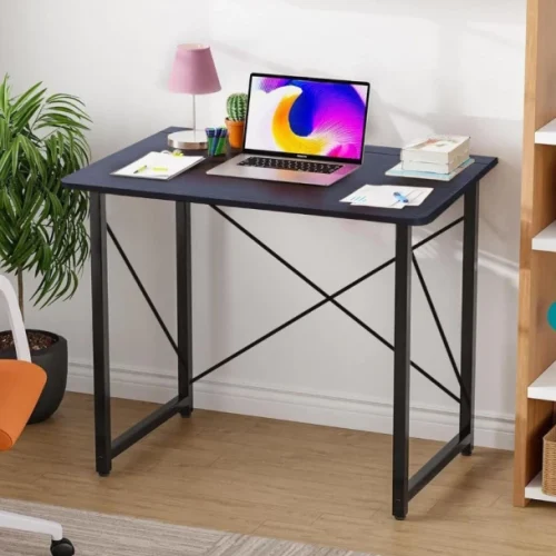 Artisyn Folding computer desk, storage table, and game table - Black Multipurpose Table