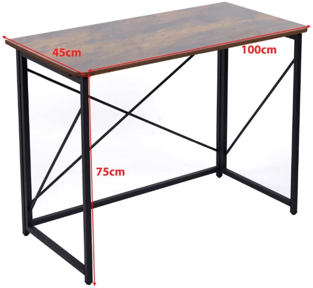 Artisyn Home Folding Computer Desk, Storage Table, Game Table - Brown Multipurpose Table - Image 4