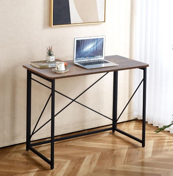 Artisyn Home Folding Computer Desk, Storage Table, Game Table - Brown Multipurpose Table - Image 5