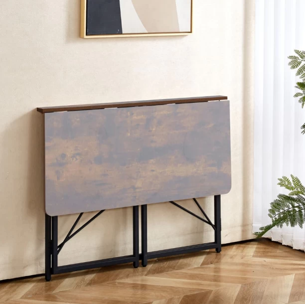 Artisyn Home Folding Computer Desk, Storage Table, Game Table - Brown Multipurpose Table - Image 2