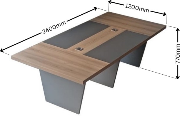 Flatpack DIY Bradford Boardroom 240 Conference Table – Sahara & Storm Grey - Image 2
