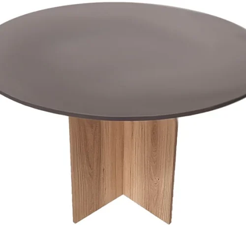 Flatpack DIY Cardiff Round 120cm Conference Table – Strom Grey & Sahara