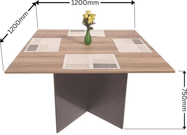 Flatpack DIY Cardiff Square 120cm Conference Table – Sahara & Storm Grey - Image 2