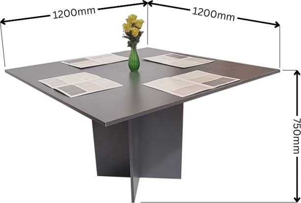 Flatpack DIY Cardiff Square 120cm Conference Table – Storm Grey - Image 2