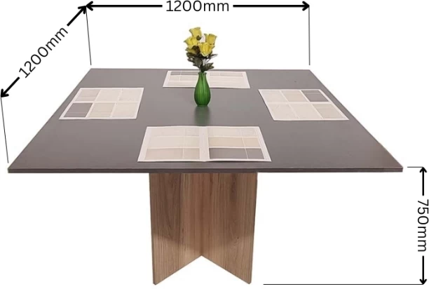 Flatpack DIY Cardiff Square 120cm Conference Table – Storm Grey & Sahara - Image 2