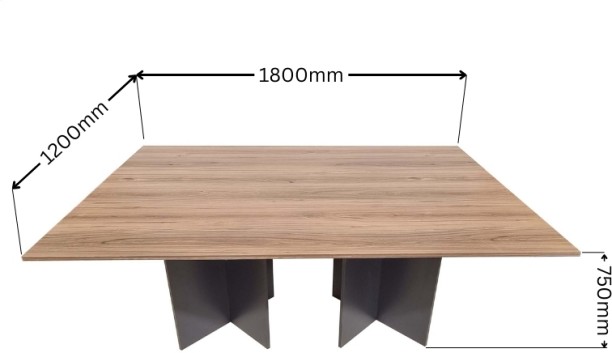 Flatpack DIY Cardiff Square 180cm Conference Table – Sahara & Storm Grey - Image 2