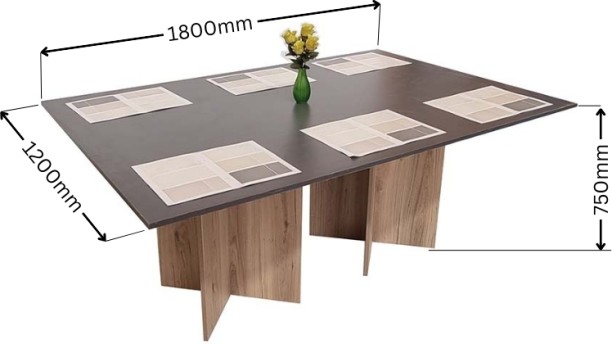 Flatpack DIY Cardiff Square 180cm Conference Table – Storm Grey & Sahara - Image 2