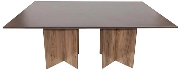 Flatpack DIY Cardiff Square 180cm Conference Table – Storm Grey & Sahara
