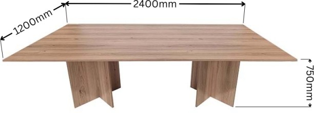 Flatpack DIY Cardiff Square 240cm Conference Table – Sahara - Image 2