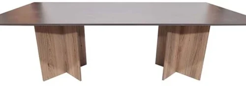 Flatpack DIY Cardiff Square 240cm Conference Table – Storm Grey & Sahara