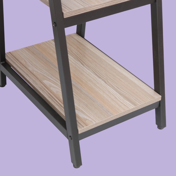 Creative Deco Home & Office Desk NEXA - Workstation with 2 Shelves Multipurpose Table – Earth Brown - Image 4