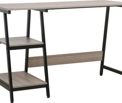 Creative Deco Home & Office Desk NEXA - Workstation with 2 Shelves Multipurpose Table – Earth Brown