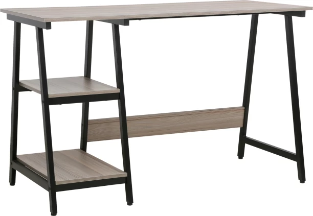 Creative Deco Home & Office Desk NEXA - Workstation with 2 Shelves Multipurpose Table – Earth Brown