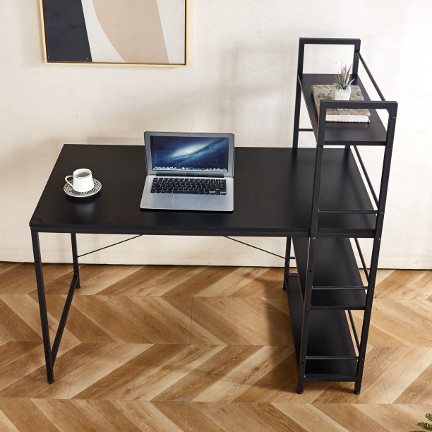 Golden Star Africa Work Desk Office Computer Table Storage Shelf Office Table – Black - Image 4
