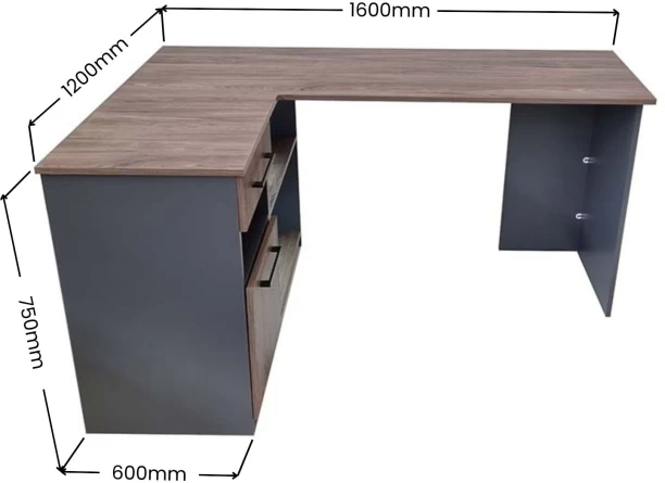 Flatpack DIY FPOFDEDUB160CHOEBO_R Office Table – Chobe & Ebony - Image 2