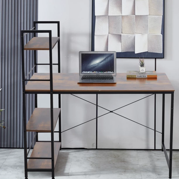 WLOTPUI L Shaped Computer Desk with Storage Shelves, Corner Desk - Image 5