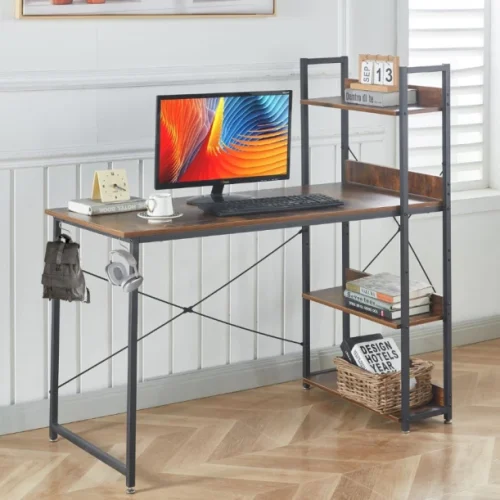 Artisyn Home hooks for computer desks, portable storage racks, desk organizers for bedrooms - brown Multipurpose Table