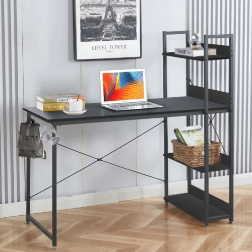 Artisyn Home hooks for computer desks, portable storage racks, desk organizers for bedrooms - black Multipurpose Table