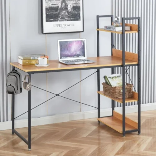 Artisyn Home hooks for computer desks, portable storage racks, desk organizers for bedrooms - gray wood color Multipurpose Table