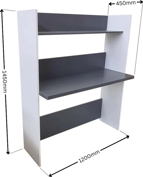 Flatpack DIY Stirling Wall Desk 120cm x 40cm Study Table – White & Storm Grey - Image 2